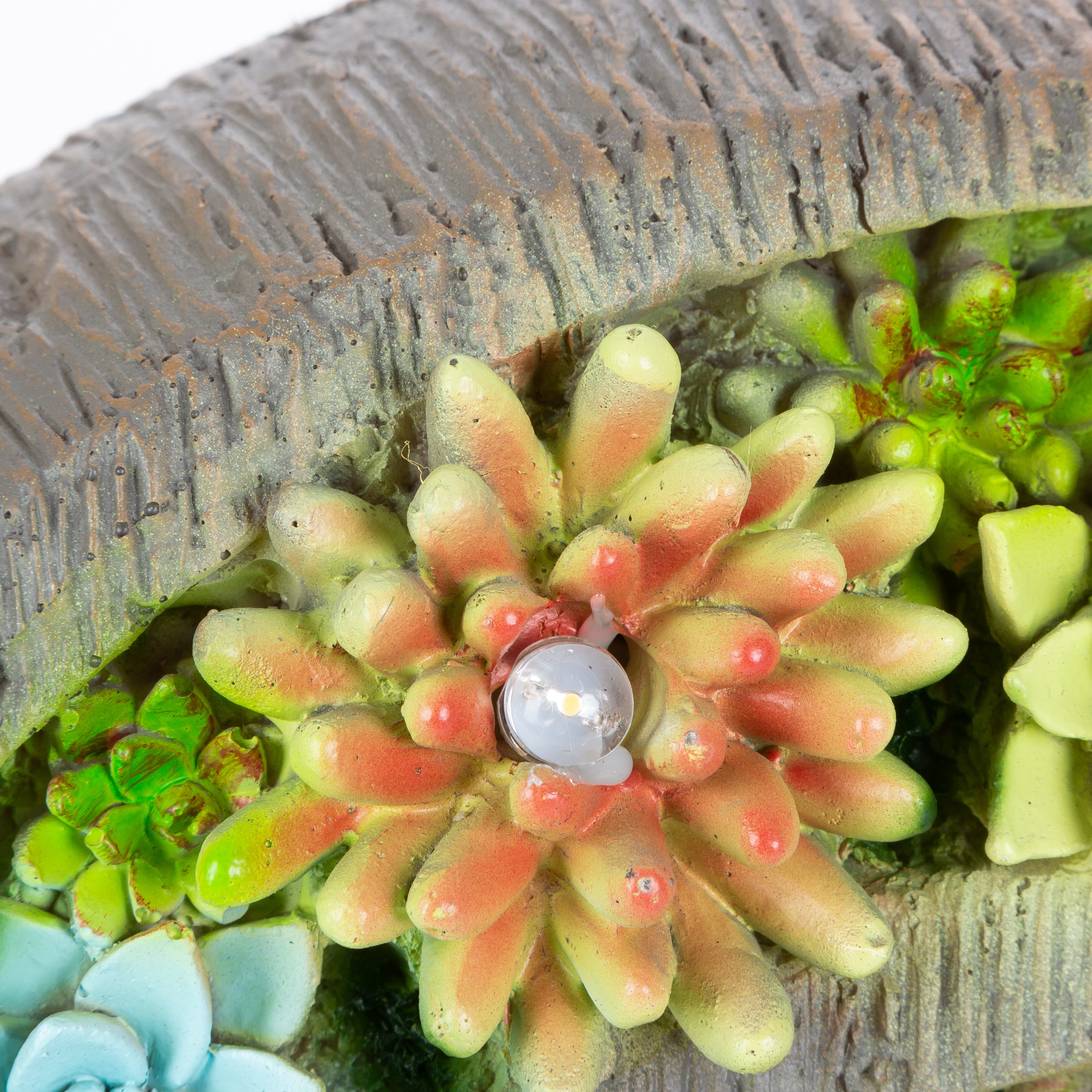16.6 in. Solar Lit Resin Snail Succulent